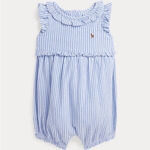 Ralph Lauren Striped Knit Oxford Bubble Shortall 6m